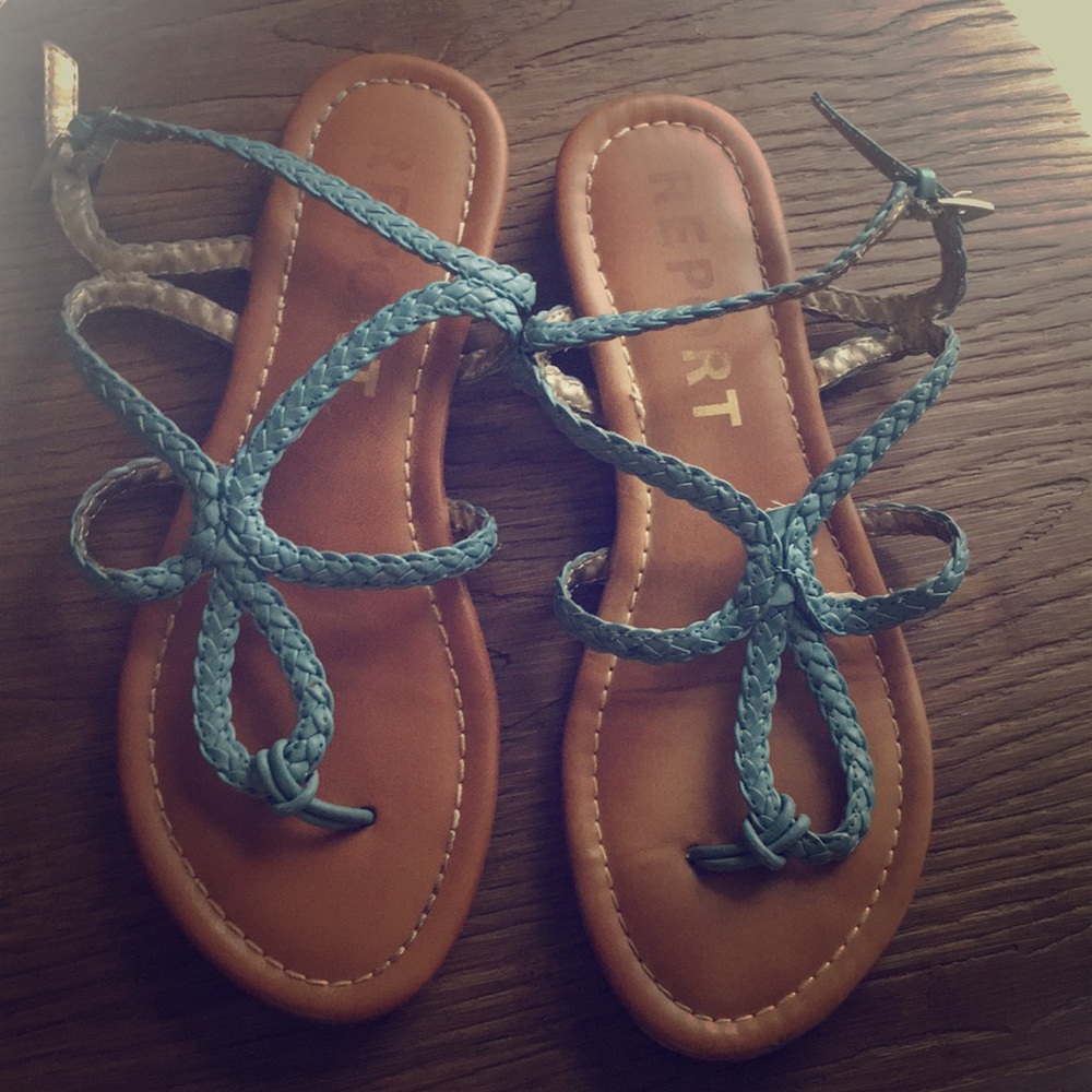 Report Blue Braided Sandals 🌊